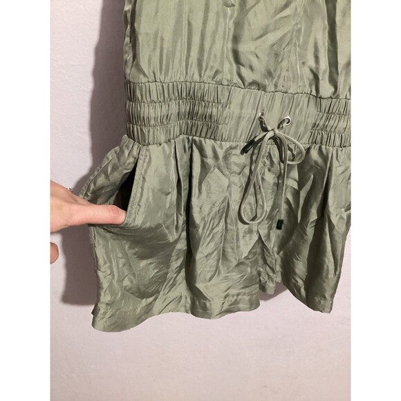 Rag & Bone Elsa 100% Silk Sleeveless Green Romper Elastic Waist 0 - Picture 5 of 8
